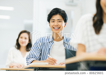 聽課的年輕人拍攝合作：中央工業大學附屬日本語學校 80825601