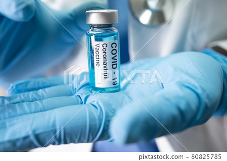 Covid-19 coronavirus vaccine development medical for doctor use to treat illness patients at hospital. Covid-19 coronavirus vaccine development medical for doctor use to treat illness patients at hospital. 80825785