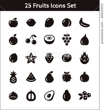 25 fruit icon illustration set 80826950