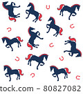 Horse Equestrian Sport Art  Design for t-shirt, greeting card or poster design Background Vector Illustration. 80827082