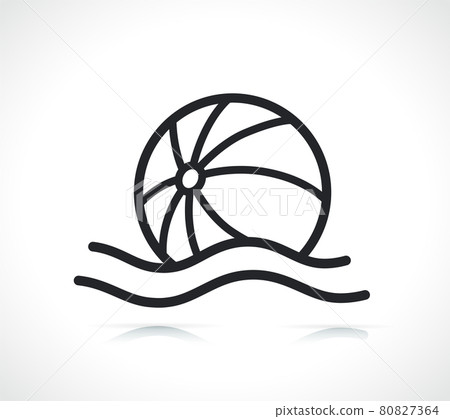beach ball thin line icon beach ball thin line icon 80827364