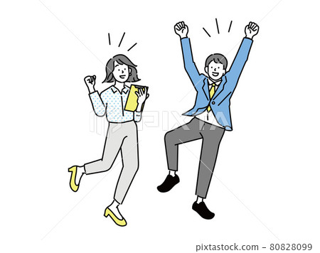 Business illustration (motivation, challenge, effort, gender, goal, step up, growth, guts pose, aspiration) 80828099