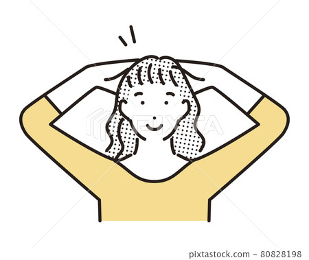 簡單說明:一位女士正在做頭皮按摩 簡單說明:一位女士正在做頭皮按摩 80828198