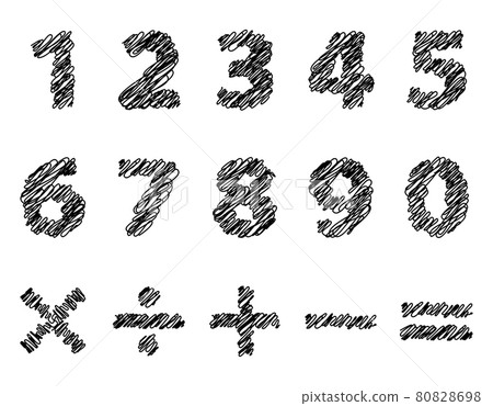 Number 01_03 (rough hand-painted number set) Number 01_03 (rough hand-painted number set) 80828698