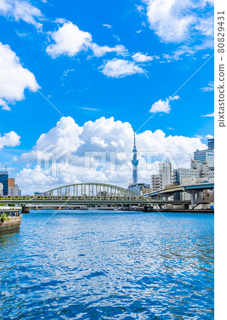 Cityscape of Tokyo Scenery around Ryogokubashi 80829431