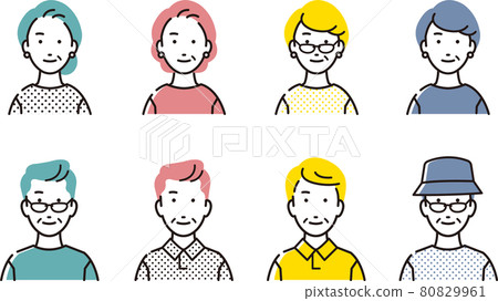 Person senior set Person senior set 80829961