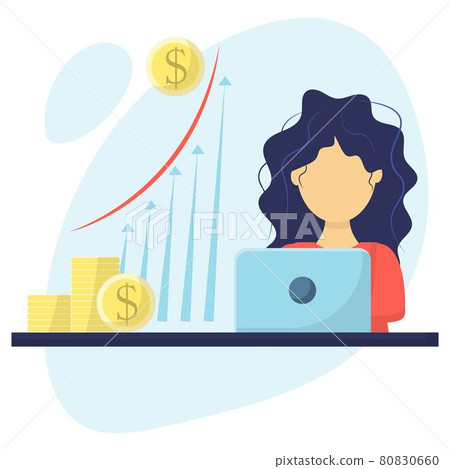 The girl finances. Profit magnification diagram 80830660