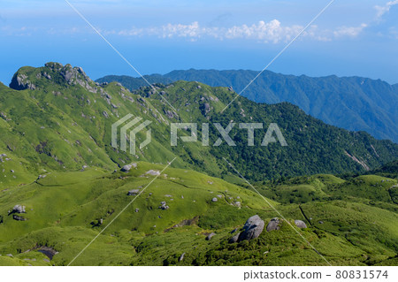 Megaliths scattered along the ridgeline of Yakushima 80831574