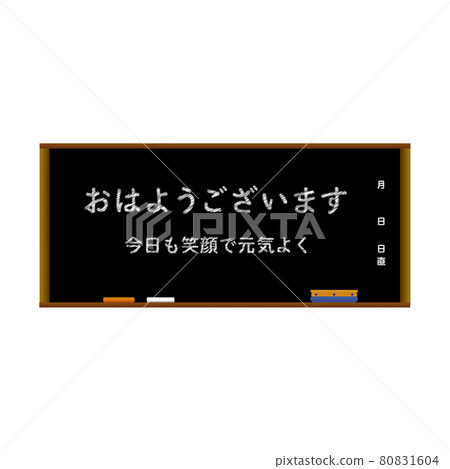 Blackboard / chalk / blackboard eraser illustration (with text) Blackboard / chalk / blackboard eraser illustration (with text) 80831604