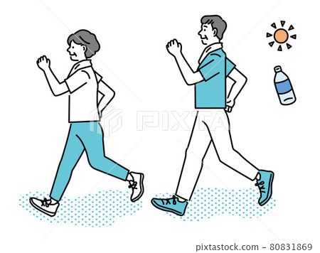 Men and women doing fitness: senior generation, health, sports, marathon, jogging, diet, 50s, 60s 80831869
