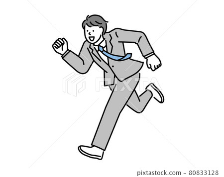 跑步辦公室工作人員的插圖（加緊、動機、飛躍、野心、升遷、動機、努力） 80833128