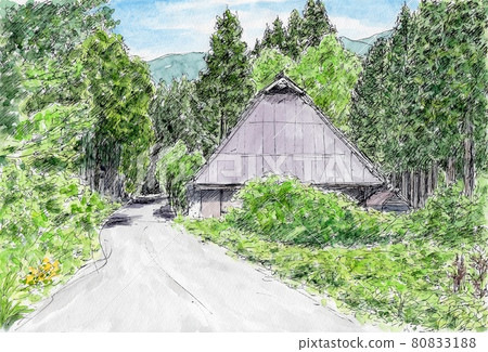 An old private house in the forest 80833188