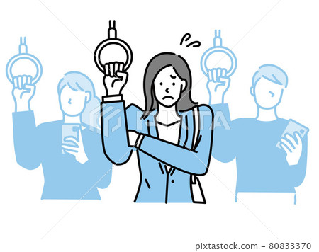 擁擠的火車插圖(通勤高峰、學校、交通、壓力、局促、車內禮儀) 擁擠的火車插圖(通勤高峰、學校、交通、壓力、局促、車內禮儀) 80833370