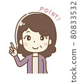 Middle-aged woman pointing pose 80833532