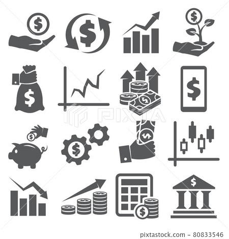 Investment icons set on white background 80833546