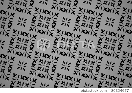 Flower geometric pattern. Seamless background. Black ornament Flower geometric pattern. Seamless background. Black ornament 80834677