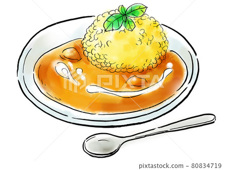 Food illustration butter chicken curry 80834719