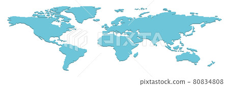 Isometric blank map of World Isometric blank map of World 80834808