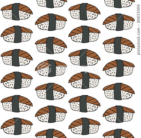 Vector seamless pattern of hand drawn sushi - Stock Illustration ...