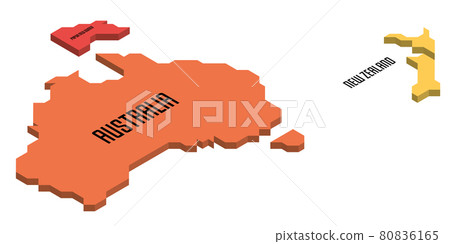 Isometric political map of Australia 80836165