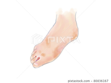 運動員腳的水彩插圖 80836167