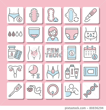 Femtech 圖標集 80836294