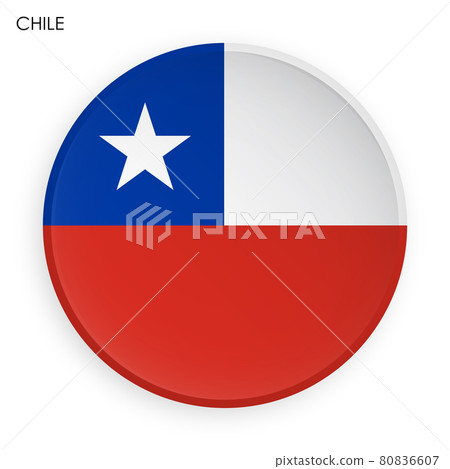 Chile flag icon in modern neomorphism style. Button for mobile application or web. Vector on white background 80836607