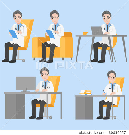 Set of Doctors working with laptop happy and smile 80836657