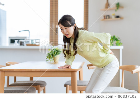 有腰下部痛的小姐 有腰下部痛的小姐 80837102