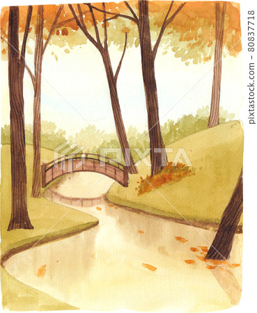 Autumn animals concept watercolor 80837718