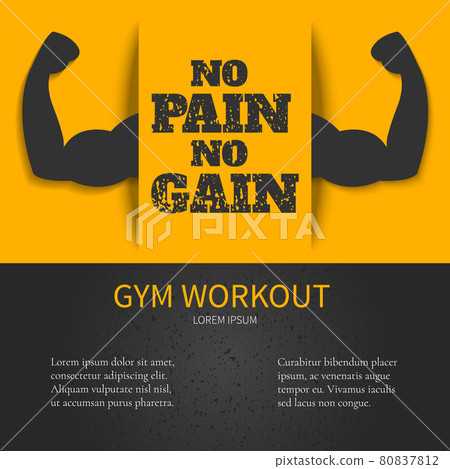 Gym workout motivational poster with a quote Gym workout motivational poster with a quote 80837812
