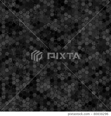 Hexagonal gray and black abstract geometric seamless pattern background 80838296