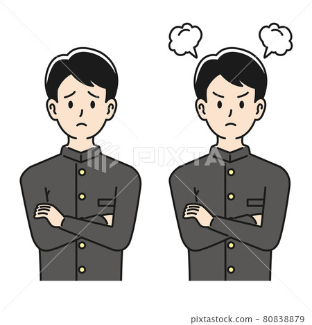 高中男生臉上帶著擔憂和憤怒的表情 高中男生臉上帶著擔憂和憤怒的表情 80838879