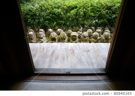 Atago Nenbutsu-ji Temple, Rakan statue on the north side of the main hall, Sagano, Kyoto City 80840165