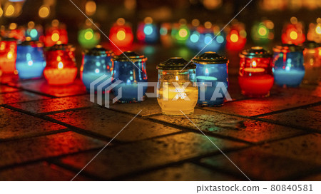 Candle Night Mojiko Kanmon Strait Text Space Candle Night Mojiko Kanmon Strait Text Space 80840581