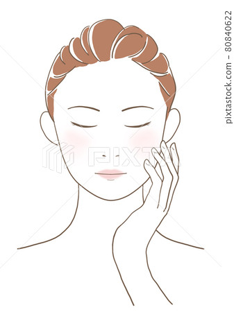 Illustration of female facial skin care Illustration of female facial skin care 80840622