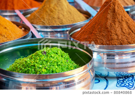 Close-Up Of Spices on a Market Close-Up Of Spices on a Market 80840868
