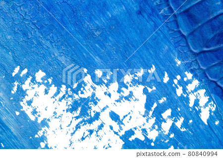 blue abstract acrylic painting color texture on white paper background by using rorschach inkblot method 80840994