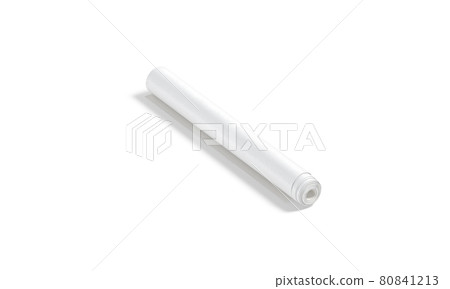 Blank white wallpaper twisted roll mockup, side view 80841213