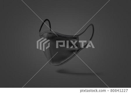 Blank black fabric face mask mock up, dark background Blank black fabric face mask mock up, dark background 80841227