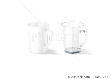 Blank ceramic and glass bell-shaped 11oz mug mockup, side view 80841235