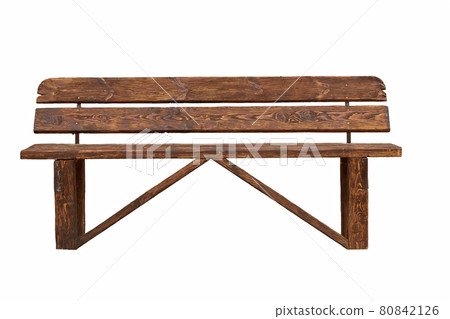 Wooden bench for park or garden isolated on white background Wooden bench for park or garden isolated on white background 80842126