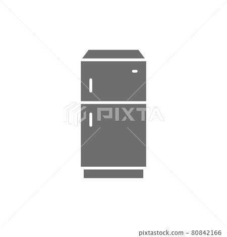 Freezer fridge, refrigerator grey icon. Isolated on white background 80842166
