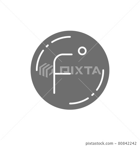 Fahrenheit temperature, thermometer grey icon. Isolated on white background Fahrenheit temperature, thermometer grey icon. Isolated on white background 80842242