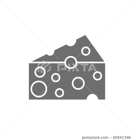 Italian cheese, parmesan grey icon. Isolated on white background 80842396