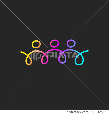 Team of logo people. Abstract hand drawn business icon Team of logo people. Abstract hand drawn business icon 80842505