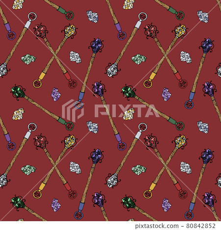 Seamless pattern with hand drawn colorful... - Stock Illustration ...