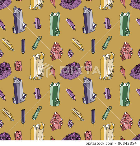 Seamless pattern with hand drawn colorful... - Stock Illustration ...