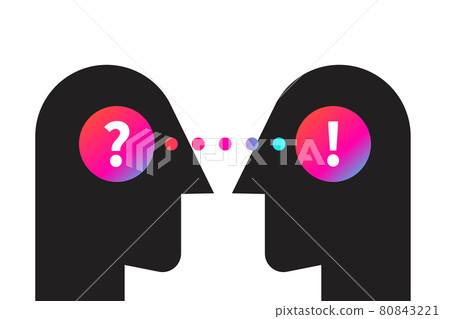 Question and answer illustration. Consulting icon Question and answer illustration. Consulting icon 80843221