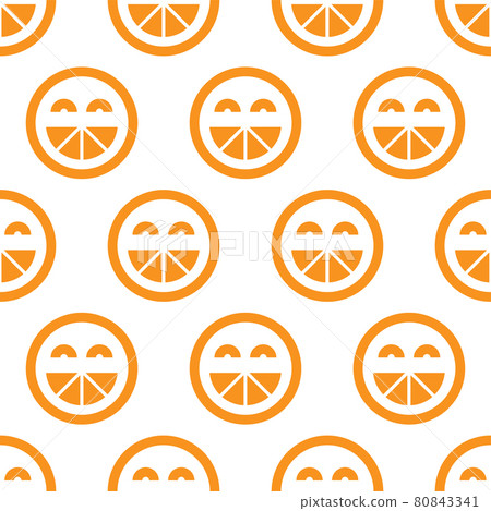 Seamless pattern with icons of smiling oranges Seamless pattern with icons of smiling oranges 80843341